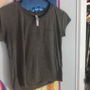 Aeropostale Top (Gray) with Cut Outs on the Back
